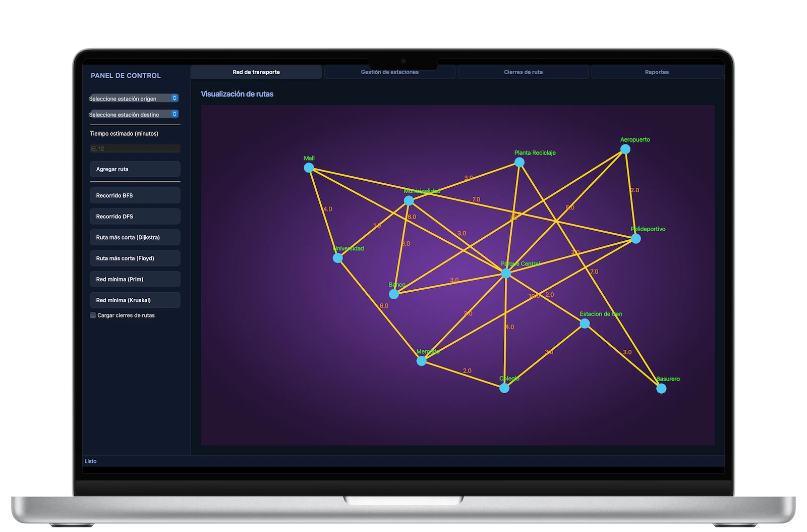 Public Transport Route Management System project preview